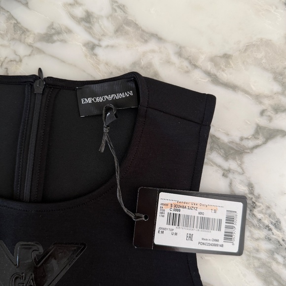 EA7 EMPORIO ARMANI Womans Gray GA Logo Stretch Tank Top MED/Sm, 3D2K6A - Picture 7 of 9